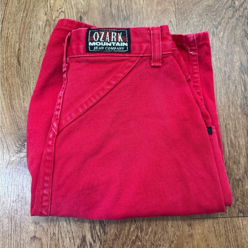 Ozark Mountain Jean Shorts Red Women’s Vintage Size 3 Western Denim USA Cotton